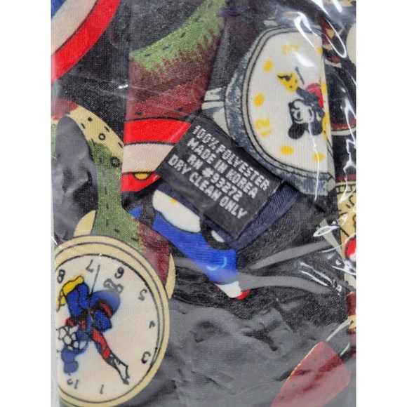 Vintage Disney Mickey Mouse Clock Wrist Watch Neck Tie By Balancine Inc - Picture 3 of 5